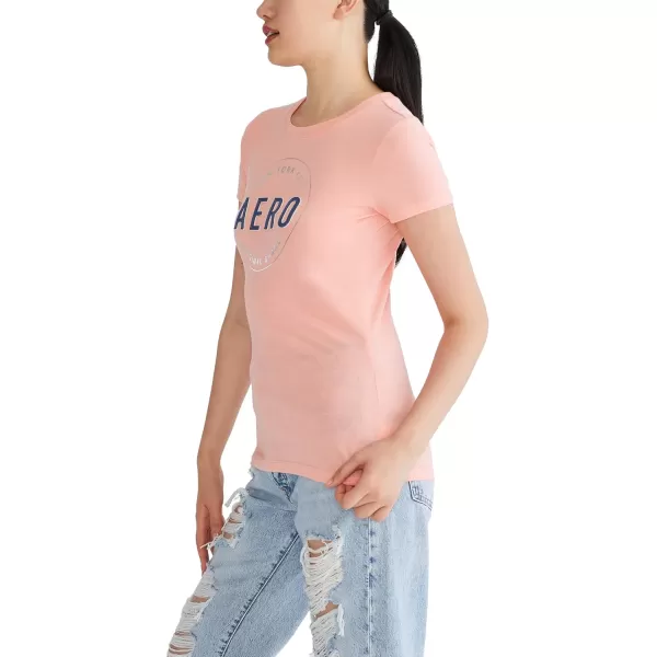 AEROPOSTALE Womens Circle Short Sleeve Graphic TeeCandlelight Peach