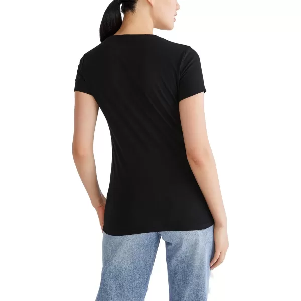 AEROPOSTALE Womens Circle Short Sleeve Graphic TeeDark Black