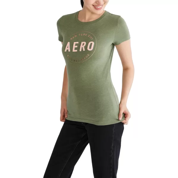 AEROPOSTALE Womens Circle Short Sleeve Graphic TeeFour Leaf Clover