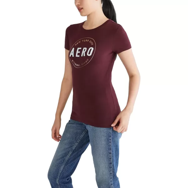 AEROPOSTALE Womens Circle Short Sleeve Graphic TeeRich Burgundy