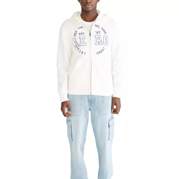 AEROPOSTALE Mens Aero Logo Full Zip HoodieCircleCream