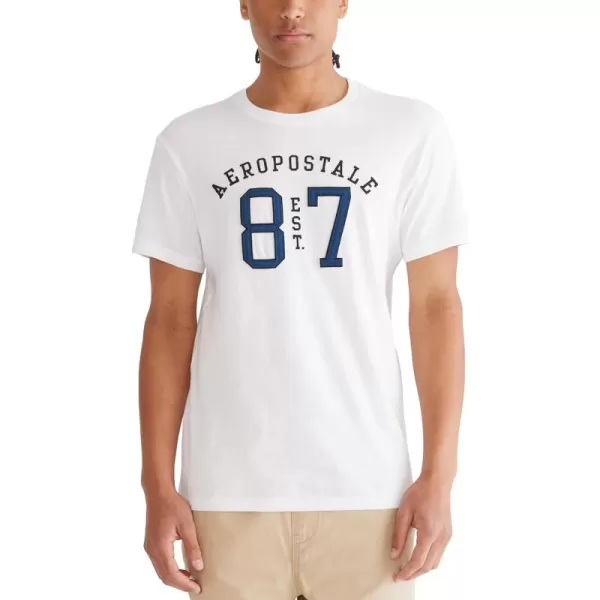 AEROPOSTALE Mens Arch Logo Short Sleeve TeeBleach
