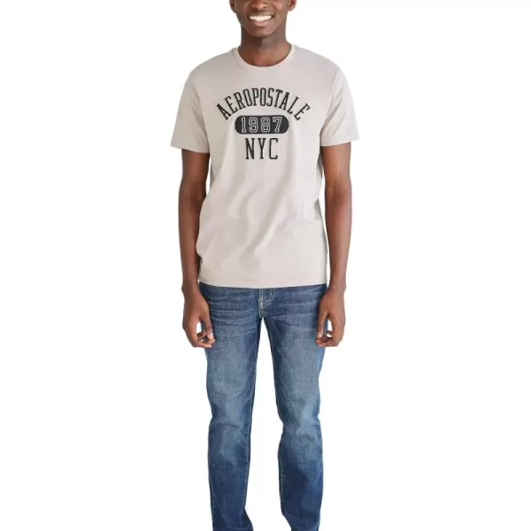 AEROPOSTALE Mens Arch Logo Short Sleeve TeeSatellite