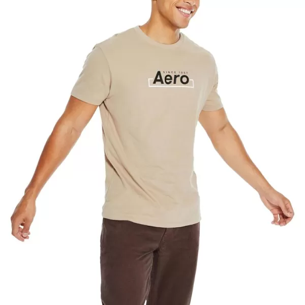 AEROPOSTALE Mens Box Logo Short Sleeve TeeSilver Mink