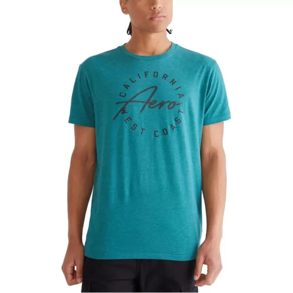 AEROPOSTALE Mens Circle Script Short Sleeve TeeStorm