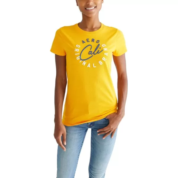AEROPOSTALE Womens Cali Short Sleeve Graphic TeeCadmium Yellow