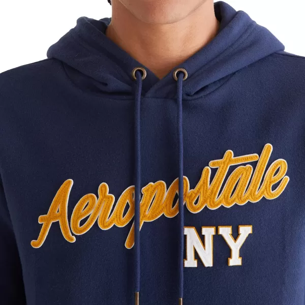 AEROPOSTALE Mens Aero Logo Popover HoodieScriptCadet Navy