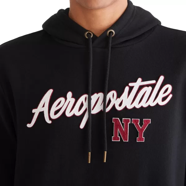 AEROPOSTALE Mens Aero Logo Popover HoodieScriptDark Black