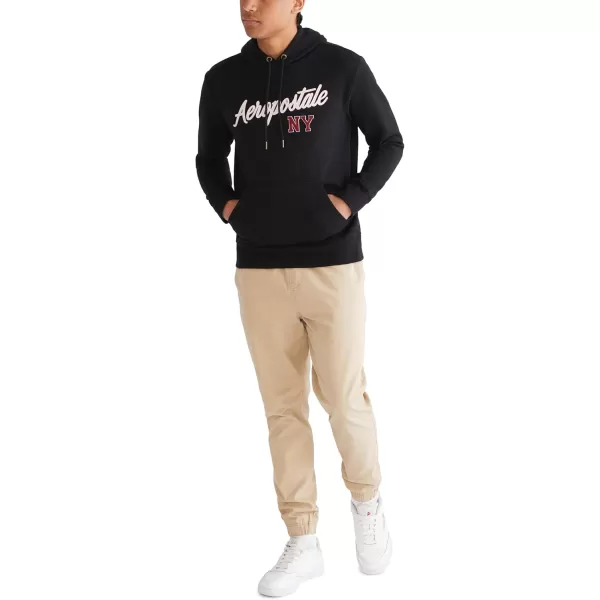 AEROPOSTALE Mens Aero Logo Popover HoodieScriptDark Black