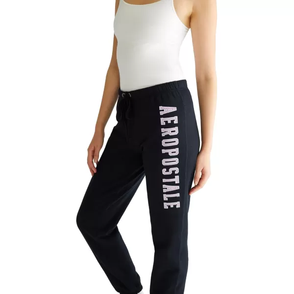 AEROPOSTALE Womens Aero Logo CinchJogger PantArchesDark Black