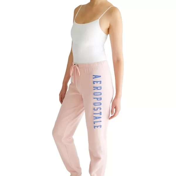 AEROPOSTALE Womens Aero Logo CinchJogger PantArchesSilver Pink