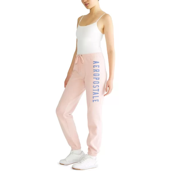 AEROPOSTALE Womens Aero Logo CinchJogger PantArchesSilver Pink