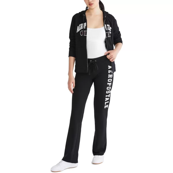 AEROPOSTALE Womens Aero Logo Flare PantArchesDark Black
