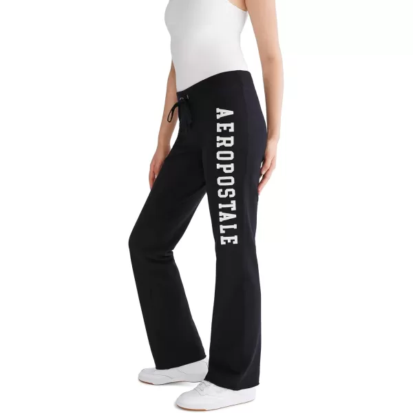AEROPOSTALE Womens Aero Logo Flare PantArchesDark Black