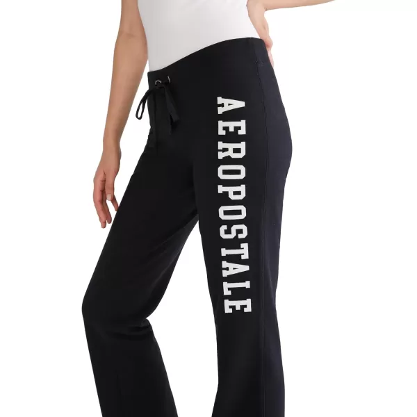 AEROPOSTALE Womens Aero Logo Flare PantArchesDark Black