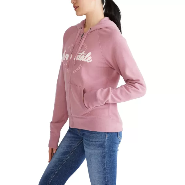 AEROPOSTALE Womens Aero Logo Full Zip HoodieCircleScriptsNostalgia Rose