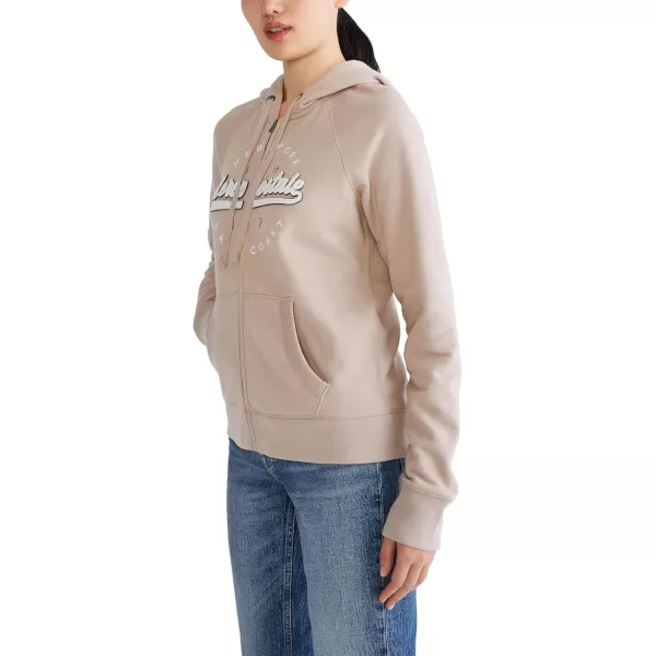 AEROPOSTALE Womens Aero Logo Full Zip HoodieCircleScriptsSimply Taupe