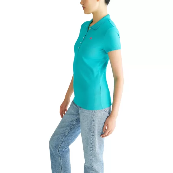 AEROPOSTALE Womens Aero Solid A87 PoloAqua Dream