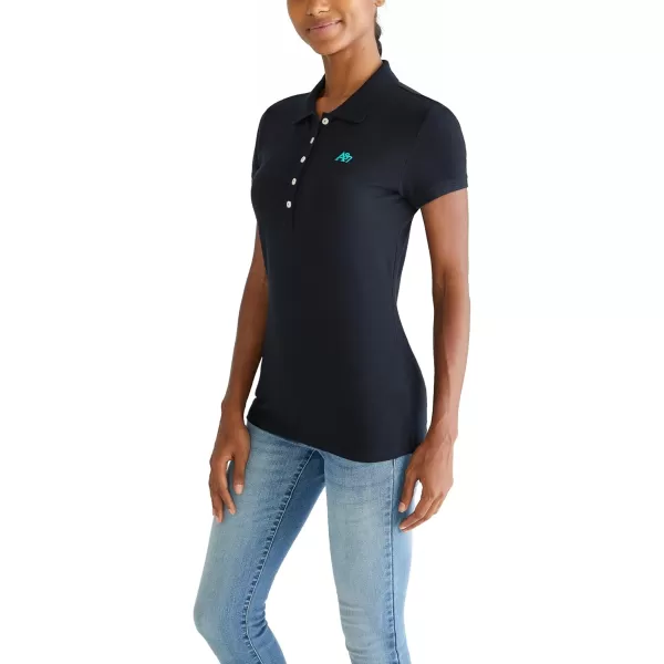 AEROPOSTALE Womens Aero Solid A87 PoloDark Black