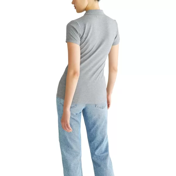 AEROPOSTALE Womens Aero Solid A87 PoloMedium Heather Grey