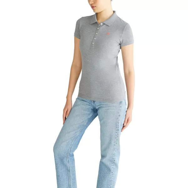 AEROPOSTALE Womens Aero Solid A87 PoloMedium Heather Grey
