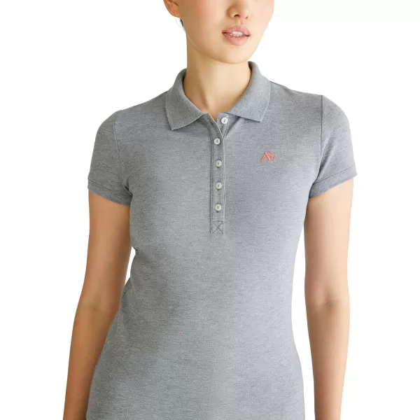 AEROPOSTALE Womens Aero Solid A87 PoloMedium Heather Grey