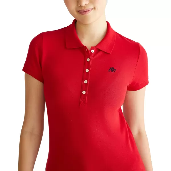 AEROPOSTALE Womens Aero Solid A87 PoloTrue Red