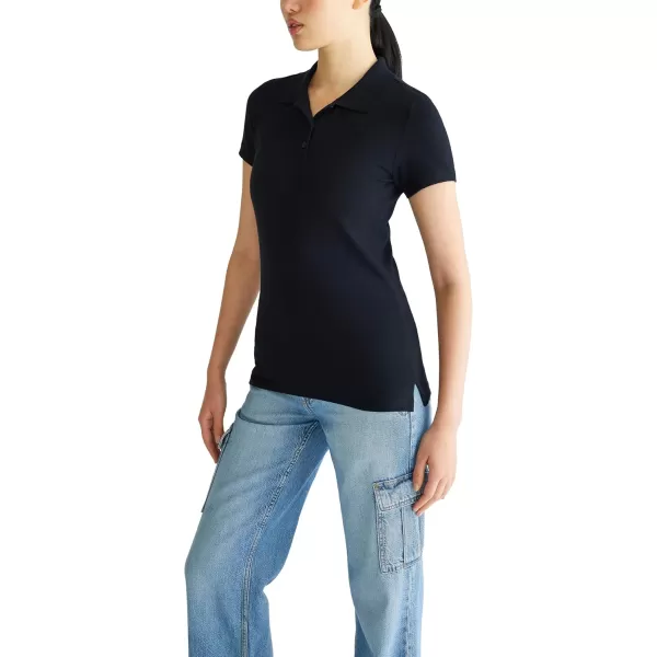 AEROPOSTALE Womens Aero Uniform Polo Short SleeveDark Black
