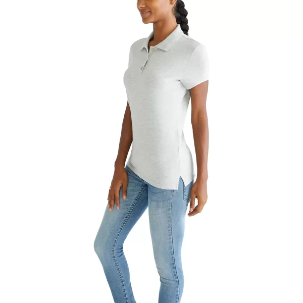 AEROPOSTALE Womens Aero Uniform Polo Short SleeveLight Heather Grey