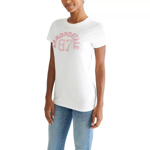 AEROPOSTALE Womens Arch Short Sleeve Graphic TeeCream