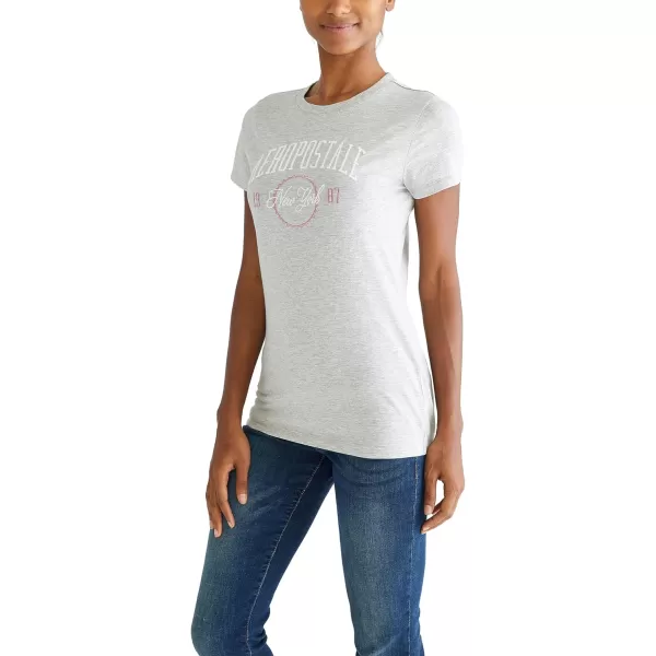 AEROPOSTALE Womens Arch Short Sleeve Graphic TeeLight Heather Grey