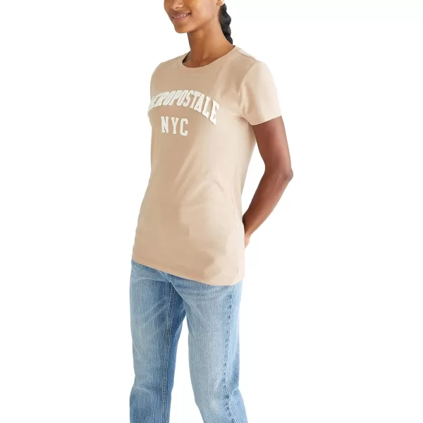 AEROPOSTALE Womens Arch Short Sleeve Graphic TeeNatural