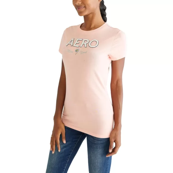 AEROPOSTALE Womens Block Short Sleeve Graphic TeeCandlelight Peach
