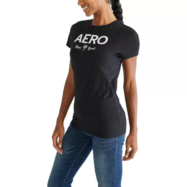AEROPOSTALE Womens Block Short Sleeve Graphic TeeDark Black3