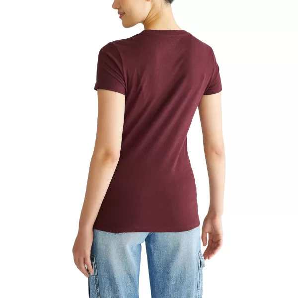 AEROPOSTALE Womens Block Short Sleeve Graphic TeeRich Burgundy
