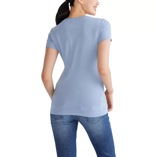AEROPOSTALE Womens Block Short Sleeve Graphic TeeWashed Blue