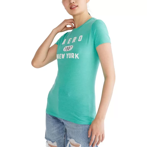 AEROPOSTALE Womens Block Short Sleeve Graphic TeeWaterfall