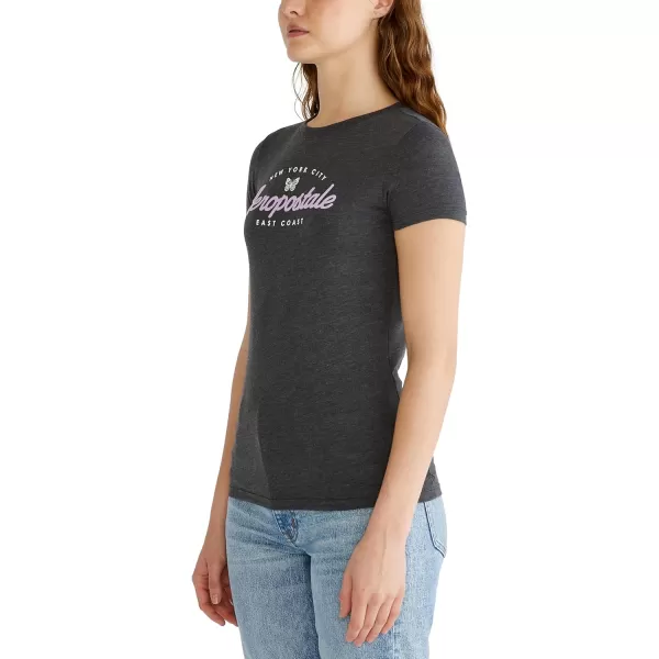 AEROPOSTALE Womens Butterflies Short Sleeve Graphic TeeCharcoal Heather Grey 2