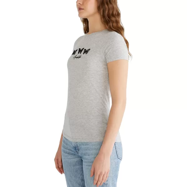 AEROPOSTALE Womens Butterflies Short Sleeve Graphic TeeLight Heather Grey