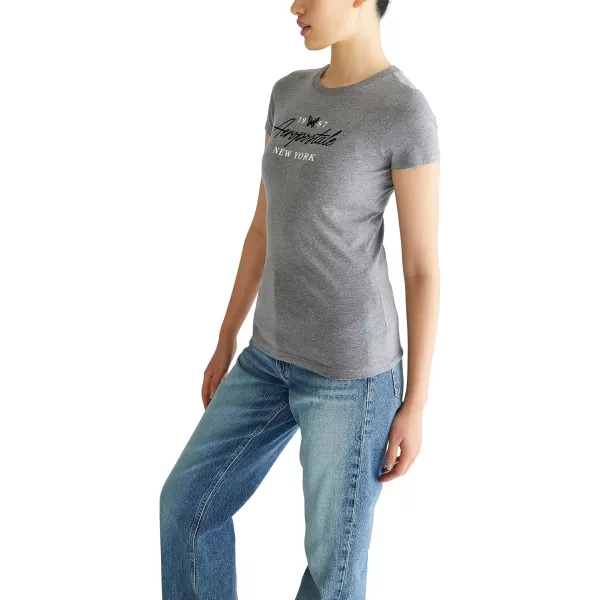 AEROPOSTALE Womens Butterflies Short Sleeve Graphic TeeMedium Heather Grey