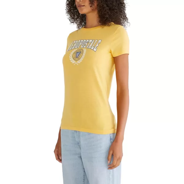 AEROPOSTALE Womens Collegiate Short Sleeve Graphic TeeAmber Yellow