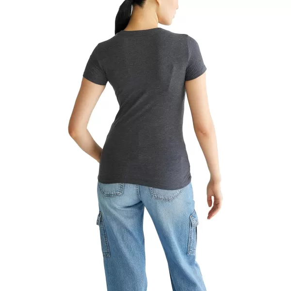 AEROPOSTALE Womens Collegiate Short Sleeve Graphic TeeCharcoal Heather Grey