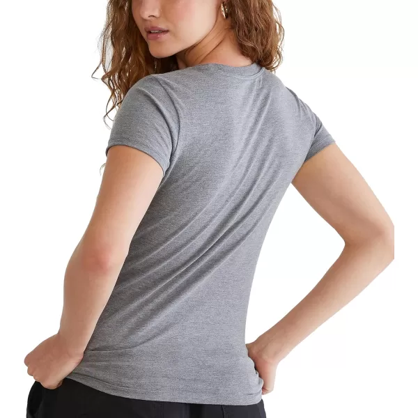 AEROPOSTALE Womens Collegiate Short Sleeve Graphic TeeMedium Heather Grey