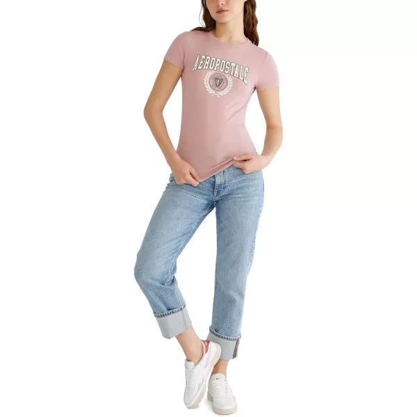 AEROPOSTALE Womens Collegiate Short Sleeve Graphic TeeStucco Rose