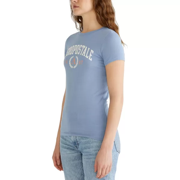 AEROPOSTALE Womens Collegiate Short Sleeve Graphic TeeWashed Blue
