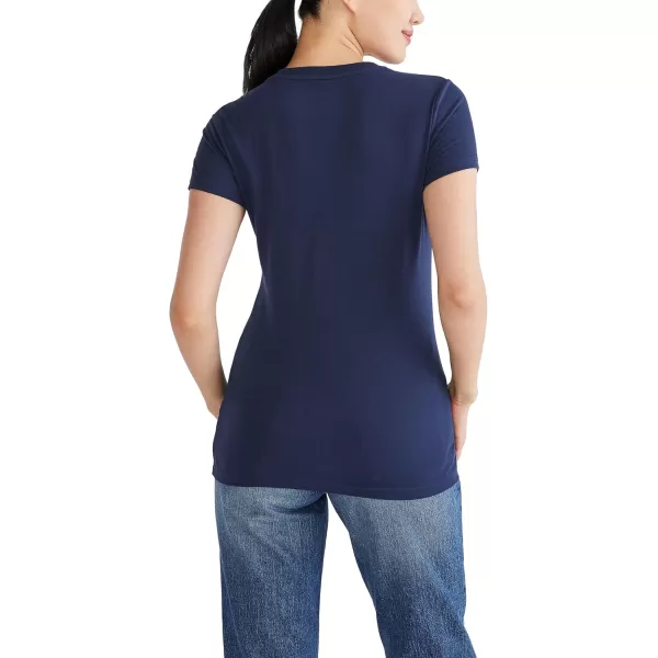 AEROPOSTALE Womens Script Short Sleeve Graphic TeeCadet Navy