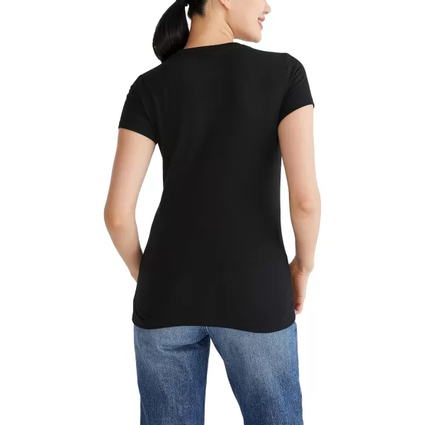 AEROPOSTALE Womens Script Short Sleeve Graphic TeeDark Black