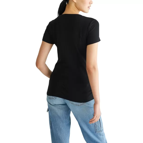 AEROPOSTALE Womens Script Short Sleeve Graphic TeeDark Black2