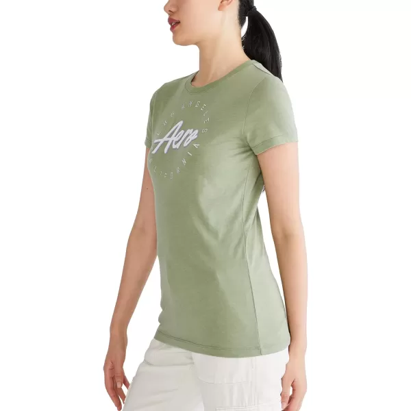 AEROPOSTALE Womens Script Short Sleeve Graphic TeeSucculent