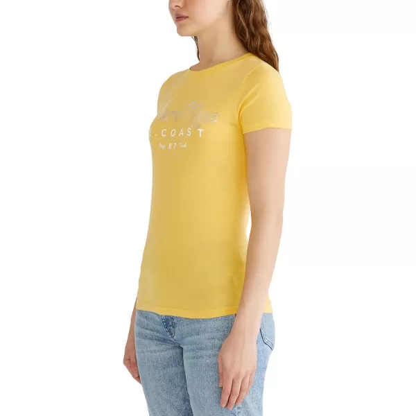AEROPOSTALE Womens Shine Short Sleeve Graphic TeeAmber Yellow